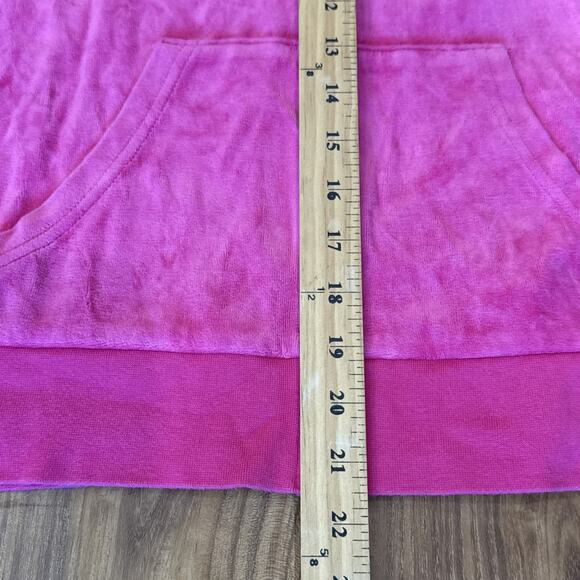 Vintage Juicy Couture Hoodie Womens Medium Pink Velour Zip Up Jacket‎ Y2K - Picture 7 of 8